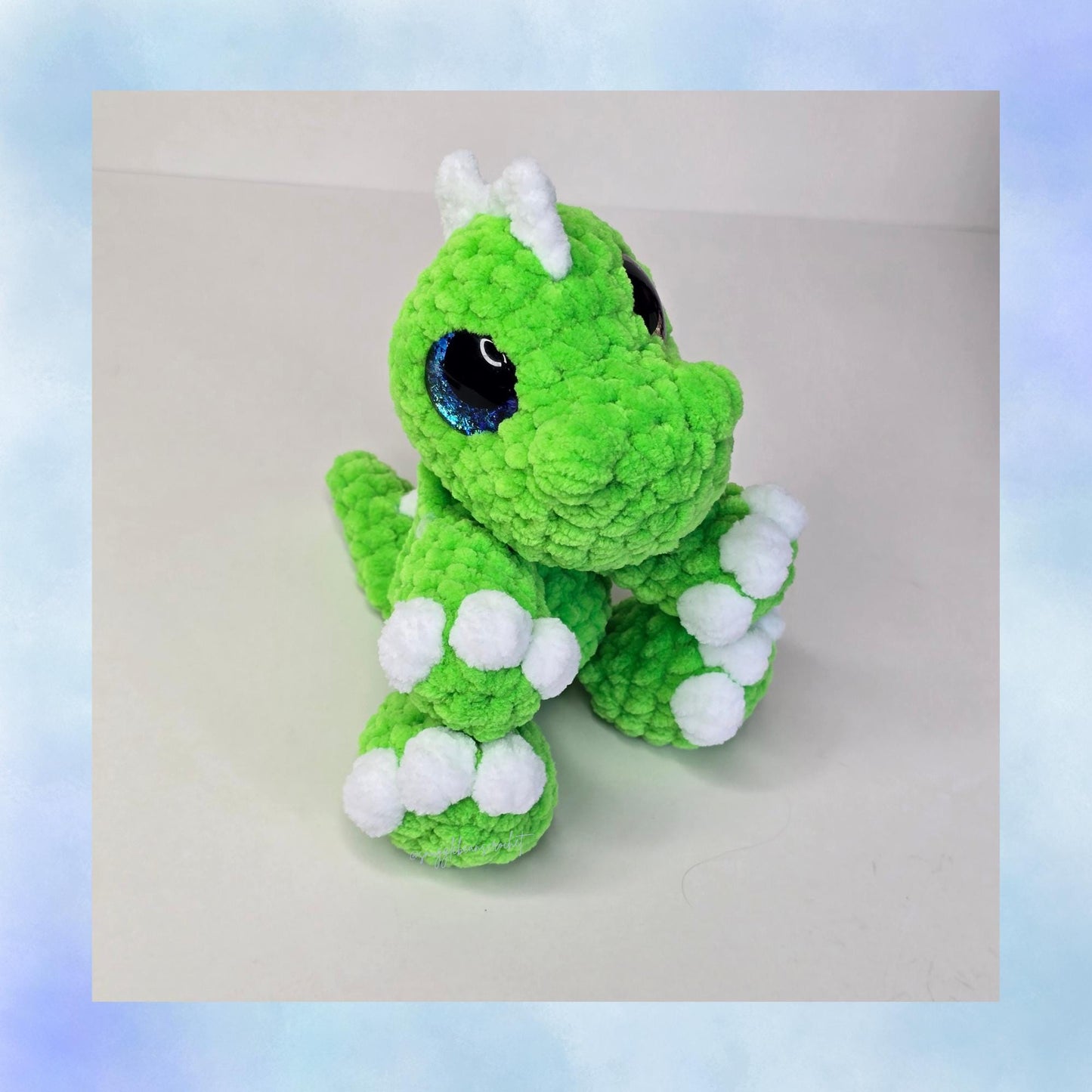 Mini Dippy the Dino Crochet Pattern Low-Sew Mini Sploot Series Amigurumi PDF