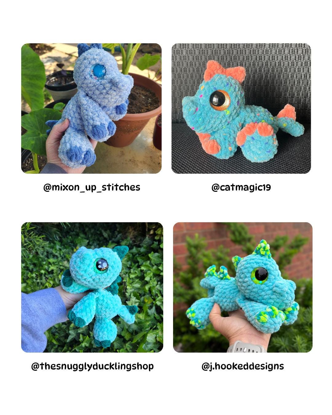 Mini Dippy the Dino Crochet Pattern Low-Sew Mini Sploot Series Amigurumi PDF