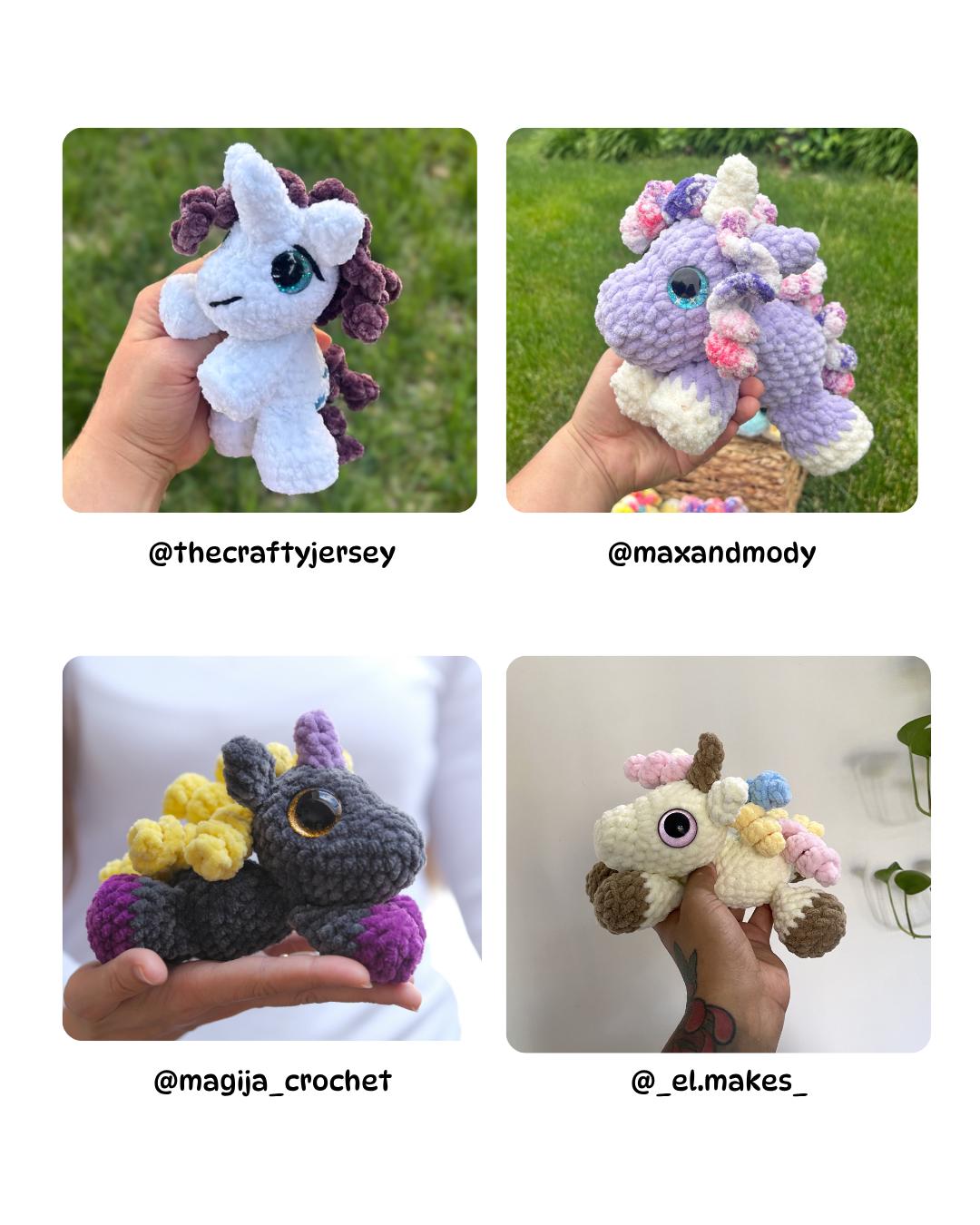 Mini Una the Unicorn Crochet Pattern Low-Sew Amigurumi PDF