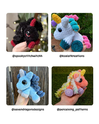 Mini Una the Unicorn Crochet Pattern Low-Sew Amigurumi PDF