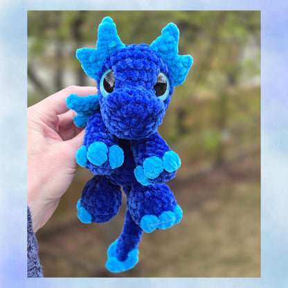 Mini Darth the Dragon Crochet Pattern Low-Sew Amigurumi PDF