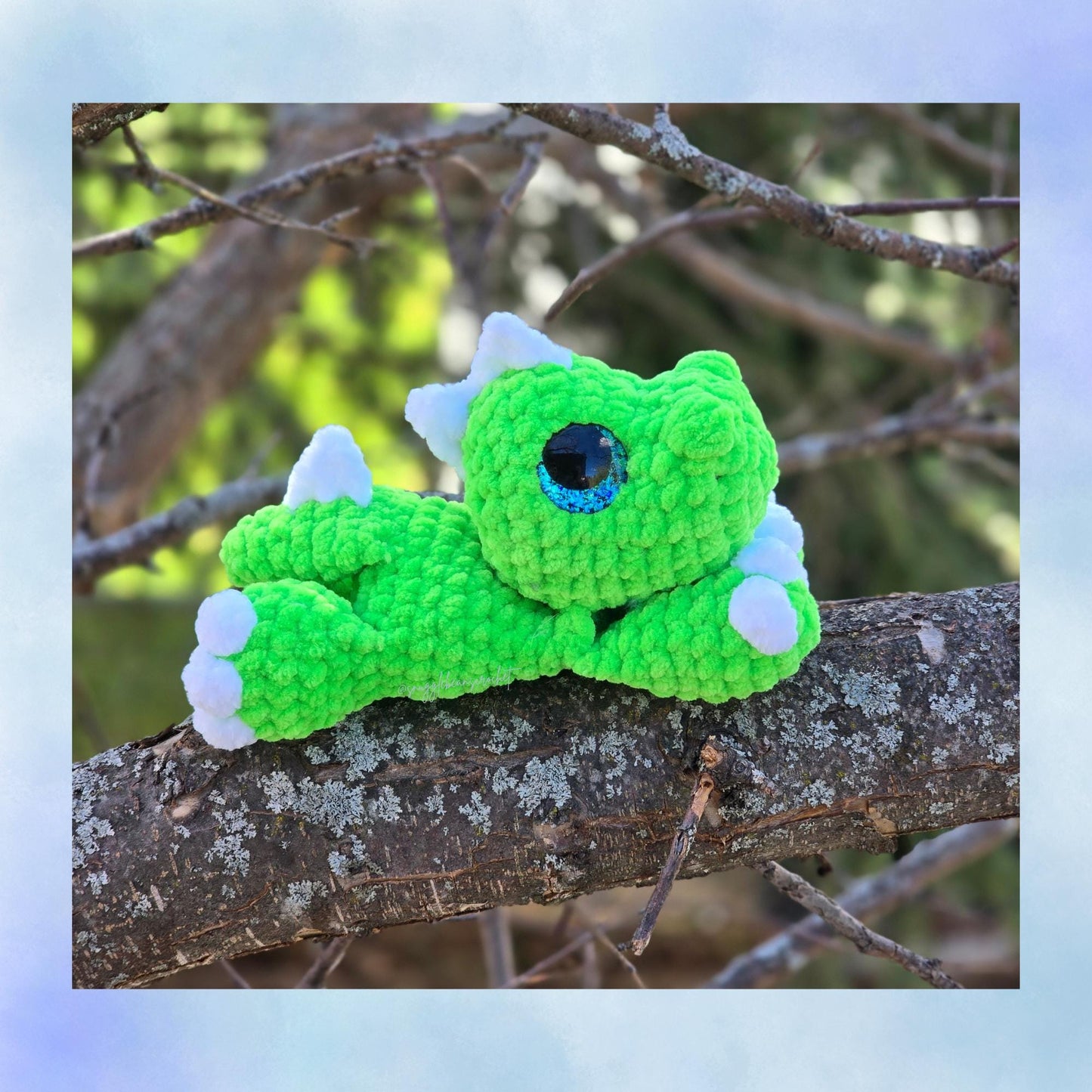 Mini Dippy the Dino Crochet Pattern Low-Sew Mini Sploot Series Amigurumi PDF