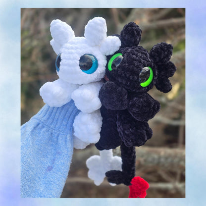 SnuggleBeansCrochet Mini Baby Night Dragon Sploot Crochet Pattern Low-Sew Amigurumi PDF
