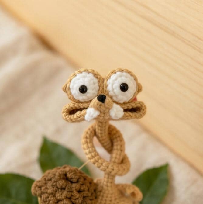 Crochiny Long Neck Squirrel Crochet Pattern Digital Download Amigurumi Bag Charm