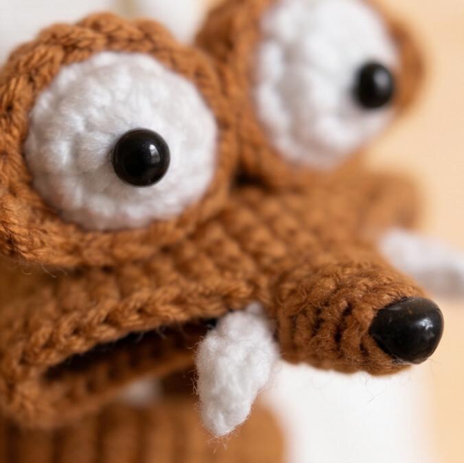 Crochiny Long Neck Squirrel Crochet Pattern Digital Download Amigurumi Bag Charm