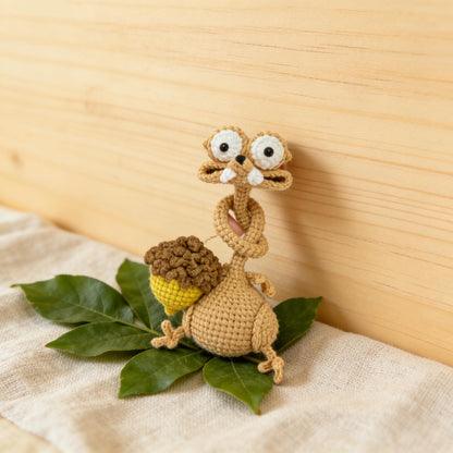 Crochiny Long Neck Squirrel Crochet Pattern Digital Download Amigurumi Bag Charm