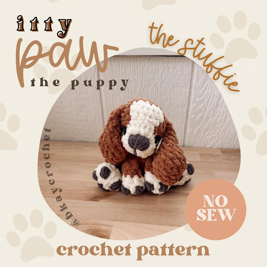 BkayCrochetCo ITTY Paw the Puppy STUFFIE Amigurumi Crochet Pattern PDF