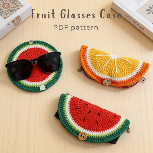 Crochiny Fruit Glasses Case & Coaster Crochet Pattern Digital Download