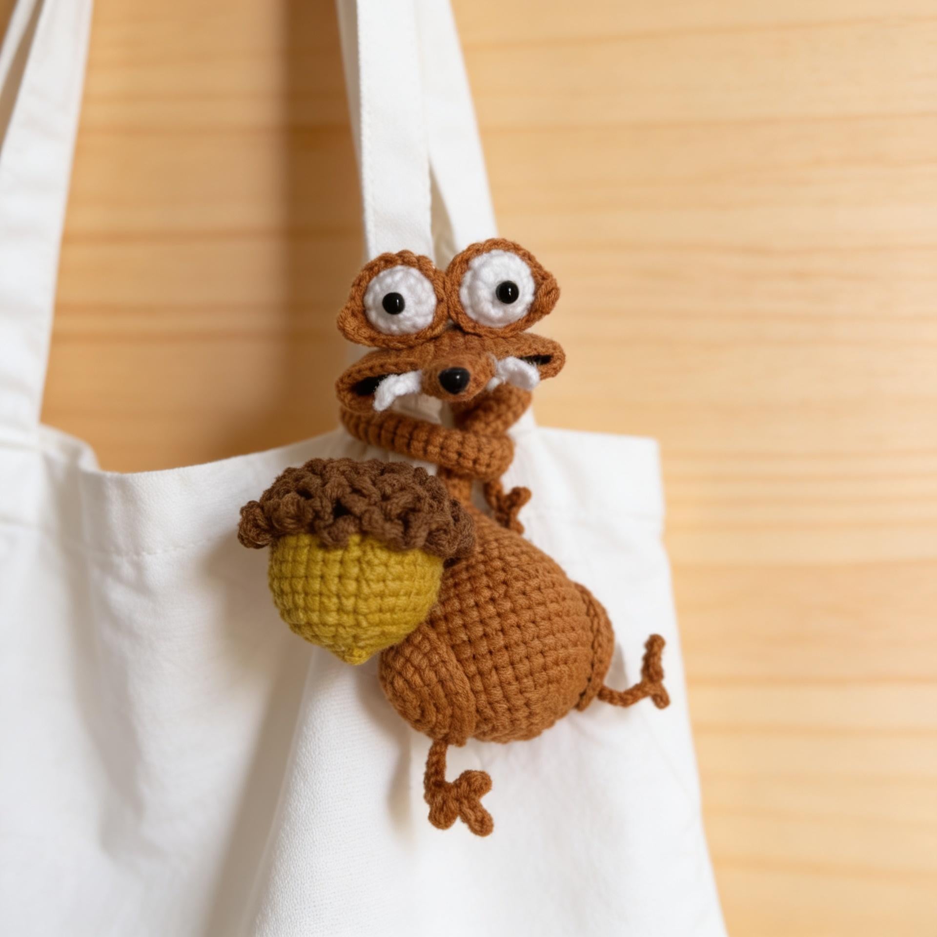 Squirrel Crochet Pattern Bundle - Coaster, Button Cover, Long Neck & Bookmark