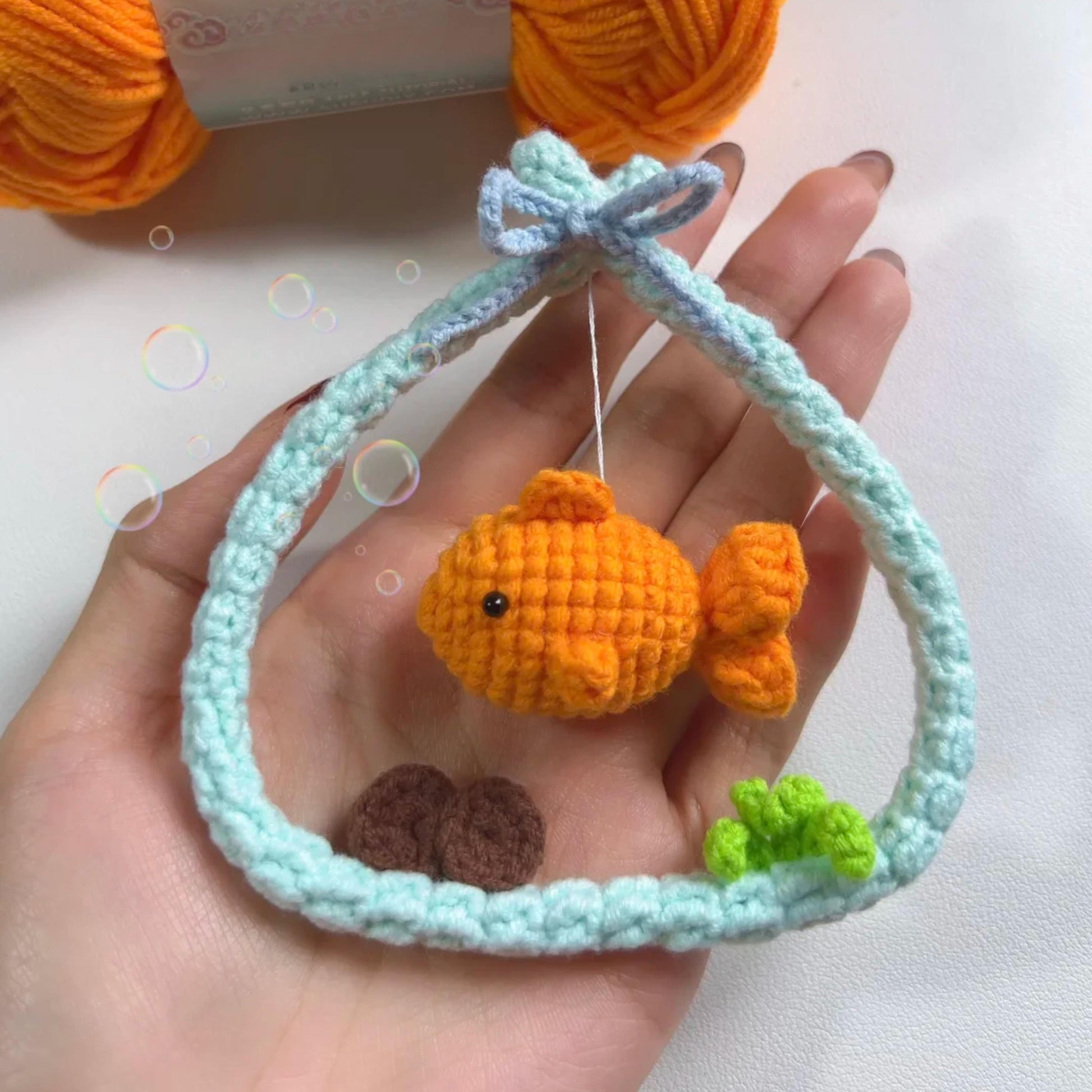 Hooktasyy A Bag of Goldfish Crochet Pattern Low-Sew Amigurumi PDF