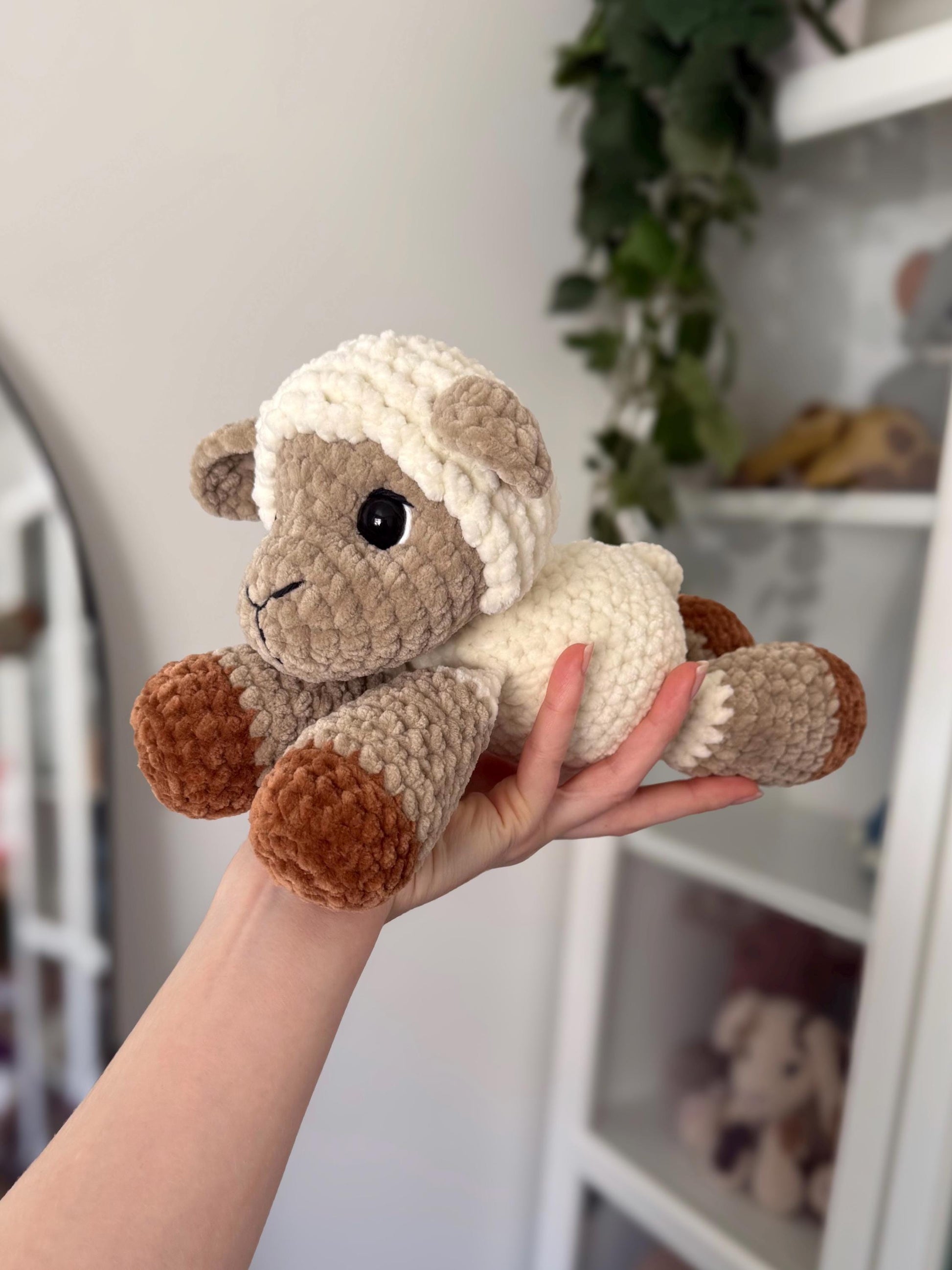 KnotsandSnugglesCo Lily the Floppy Lamb Crochet Pattern PDF