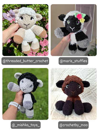 KnotsandSnugglesCo Lily the Floppy Lamb Crochet Pattern PDF