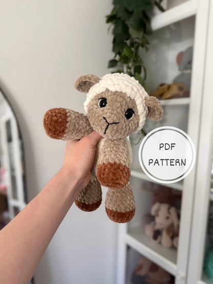 KnotsandSnugglesCo Lily the Floppy Lamb Crochet Pattern PDF