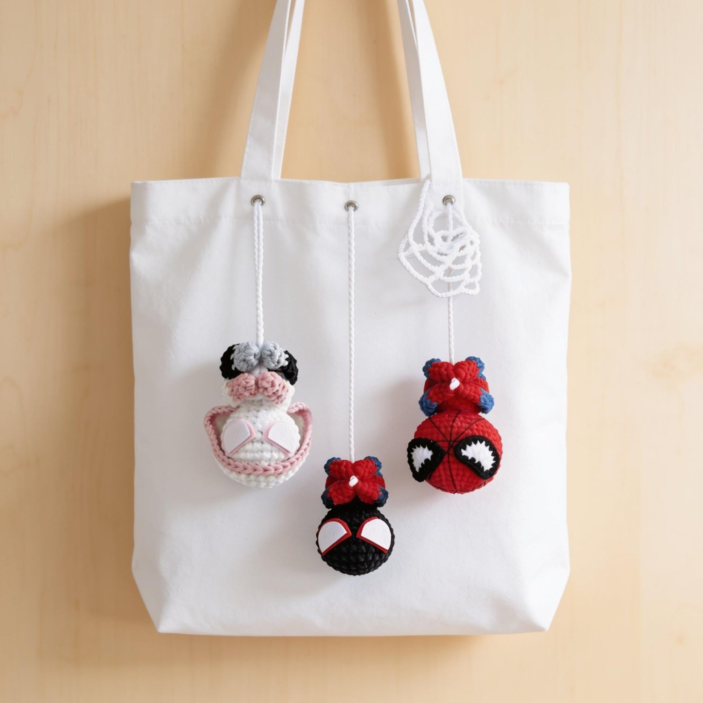 Spider-Man Crochet Pattern Car Hanging Amigurumi Superhero Keychain Mirror Charm Digital Download