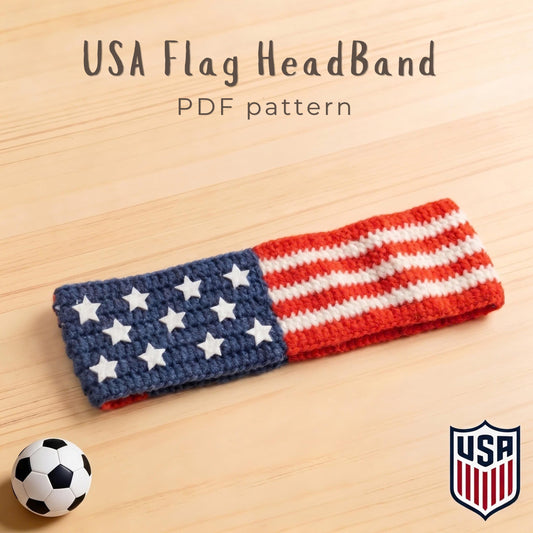 Crochiny USA Flag Headband Crochet Pattern Digital Download PDF