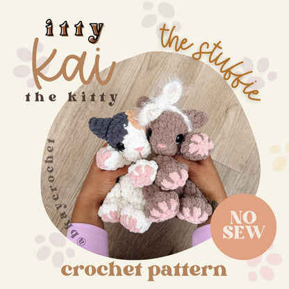 BkayCrochetCo ITTY Kai the Kitty STUFFIE Amigurumi Crochet Pattern PDF