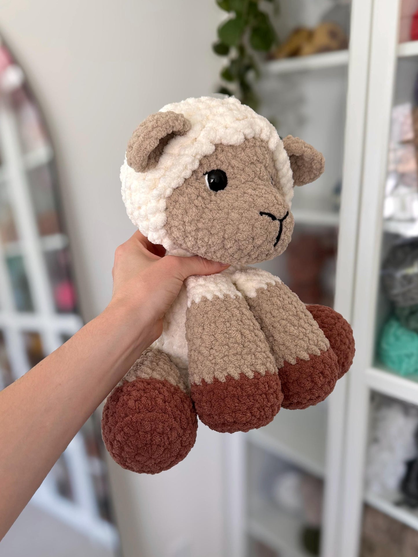 KnotsandSnugglesCo Lottie the Sitting Lamb Crochet Pattern PDF