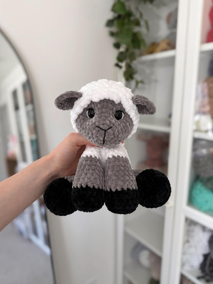 KnotsandSnugglesCo Lottie the Sitting Lamb Crochet Pattern PDF