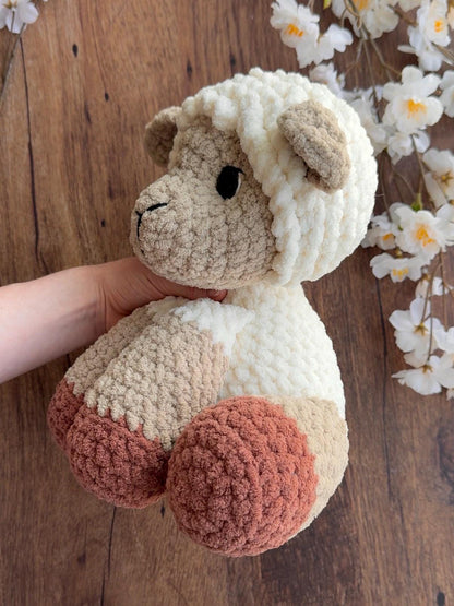 KnotsandSnugglesCo Lottie the Sitting Lamb Crochet Pattern PDF