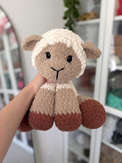 KnotsandSnugglesCo Lottie the Sitting Lamb Crochet Pattern PDF