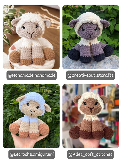 KnotsandSnugglesCo Lottie the Sitting Lamb Crochet Pattern PDF