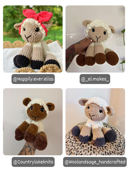 KnotsandSnugglesCo Lottie the Sitting Lamb Crochet Pattern PDF