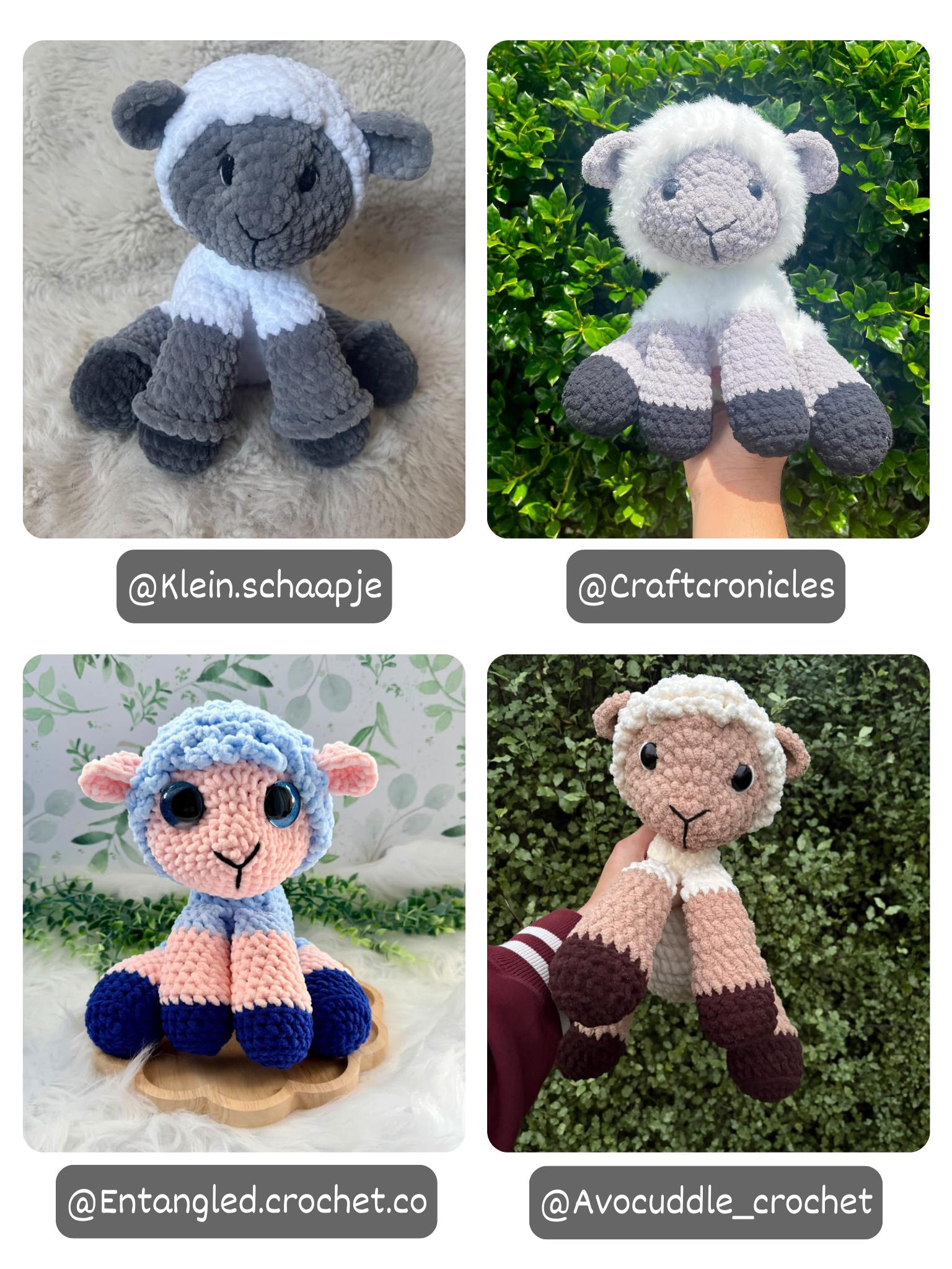 KnotsandSnugglesCo Lottie the Sitting Lamb Crochet Pattern PDF