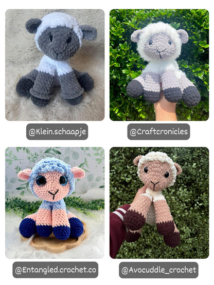 KnotsandSnugglesCo Lottie the Sitting Lamb Crochet Pattern PDF