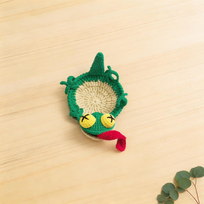 Gecko Coaster Crochet Pattern Amigurumi Lizard Mug Rug Digital Download