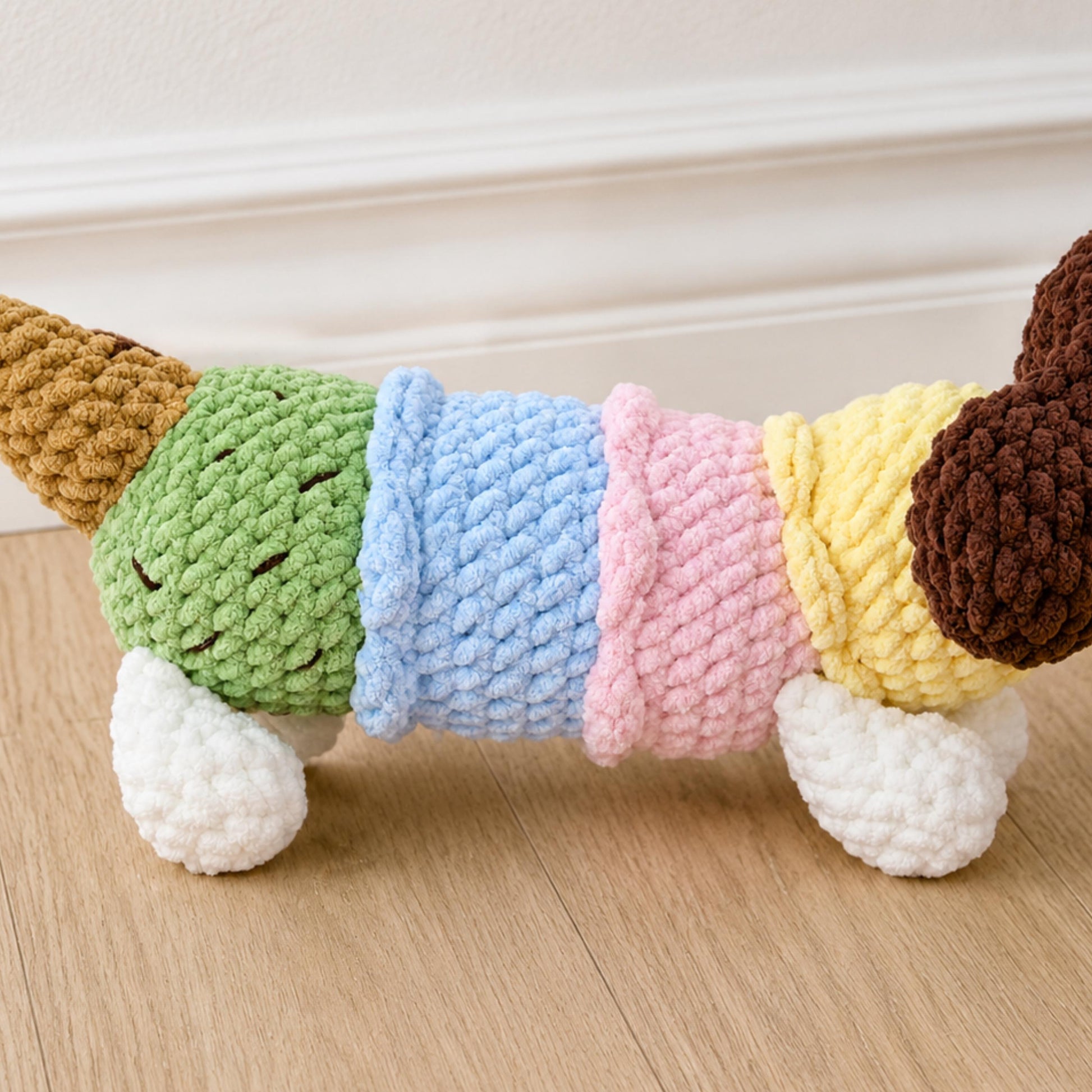 Hooktasyy Ice Cream Dog Crochet Pattern Summer Amigurumi Puppy PDF
