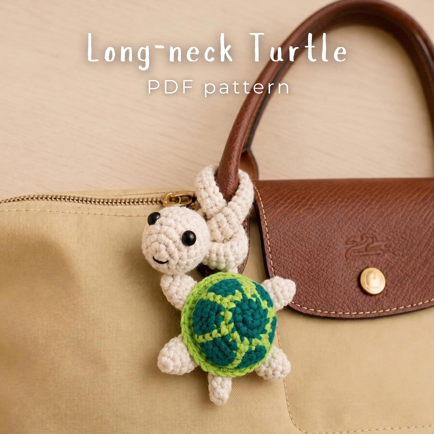 Crochiny Long Neck Turtle Crochet Pattern Digital Download Amigurumi Bag Charm