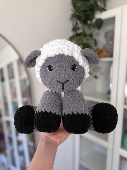 KnotsandSnugglesCo Lily the Floppy Lamb Crochet Pattern PDF
