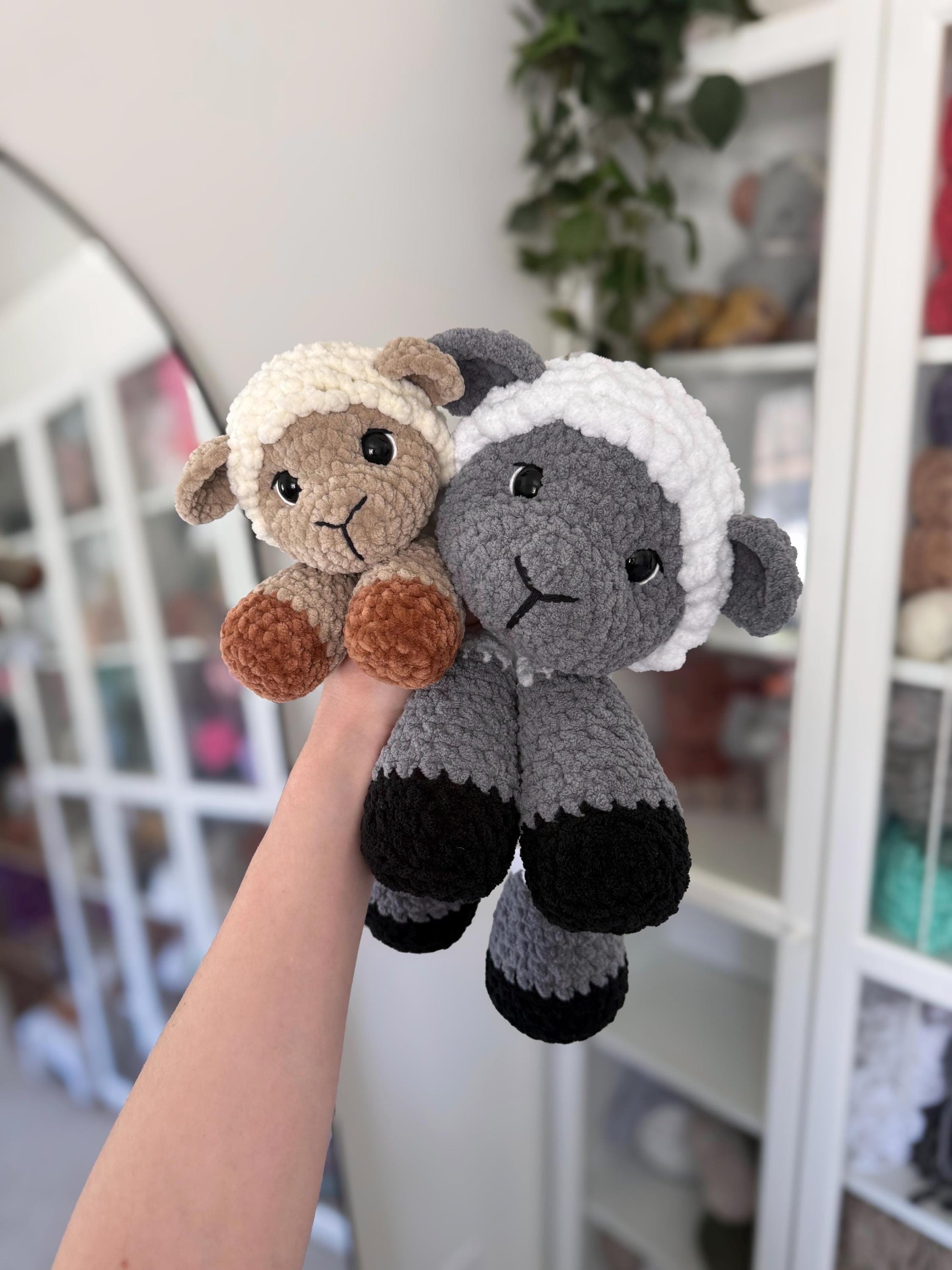 KnotsandSnugglesCo Lily the Floppy Lamb Crochet Pattern PDF