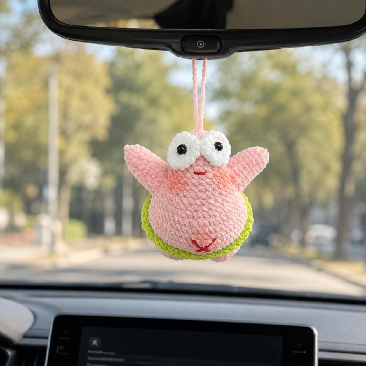 Crochiny Pink Starfish Crochet Pattern Digital Download Amigurumi Car Charm
