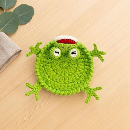 Crochiny Chill Frog Coaster Crochet Pattern Digital Download