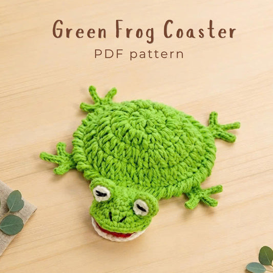 Crochiny Chill Frog Coaster Crochet Pattern Digital Download