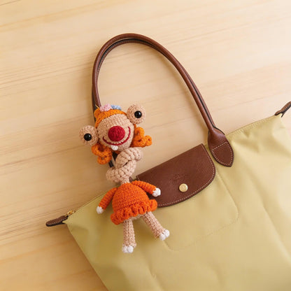 2-in-1 Long Neck Sid Couple Crochet Pattern, Cute Amigurumi Bag Charm, Ice Age, Gift For Her, Bag Decor, Handmade Bag (Digital Download)
