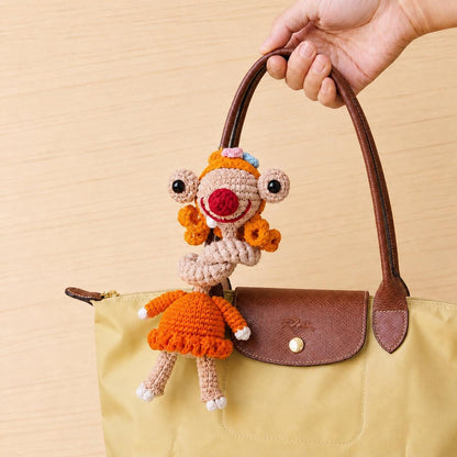 2-in-1 Long Neck Sid Couple Crochet Pattern, Cute Amigurumi Bag Charm, Ice Age, Gift For Her, Bag Decor, Handmade Bag (Digital Download)