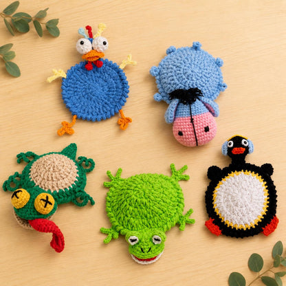 Crochiny 5-in-1 Animal Coaster Crochet Pattern Bundle Amigurumi PDF Tutorial