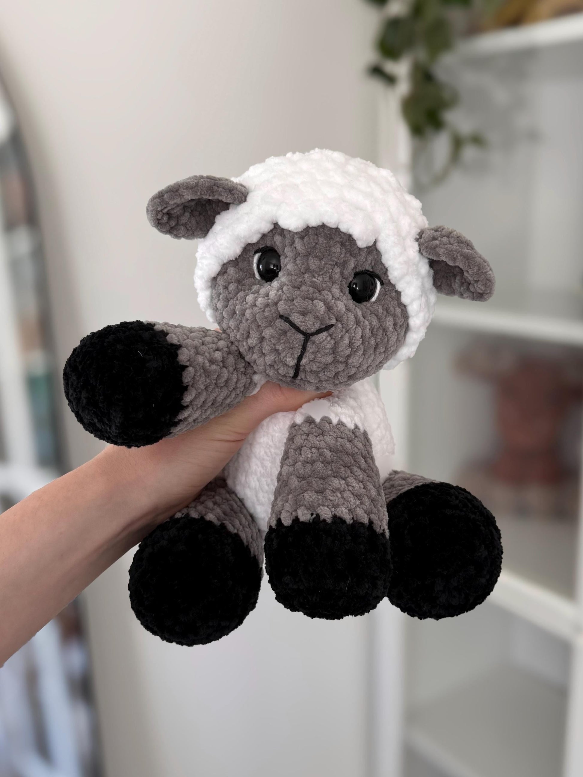 KnotsandSnugglesCo Lottie the Sitting Lamb Crochet Pattern PDF