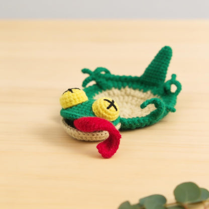 Gecko Coaster Crochet Pattern Amigurumi Lizard Mug Rug Digital Download