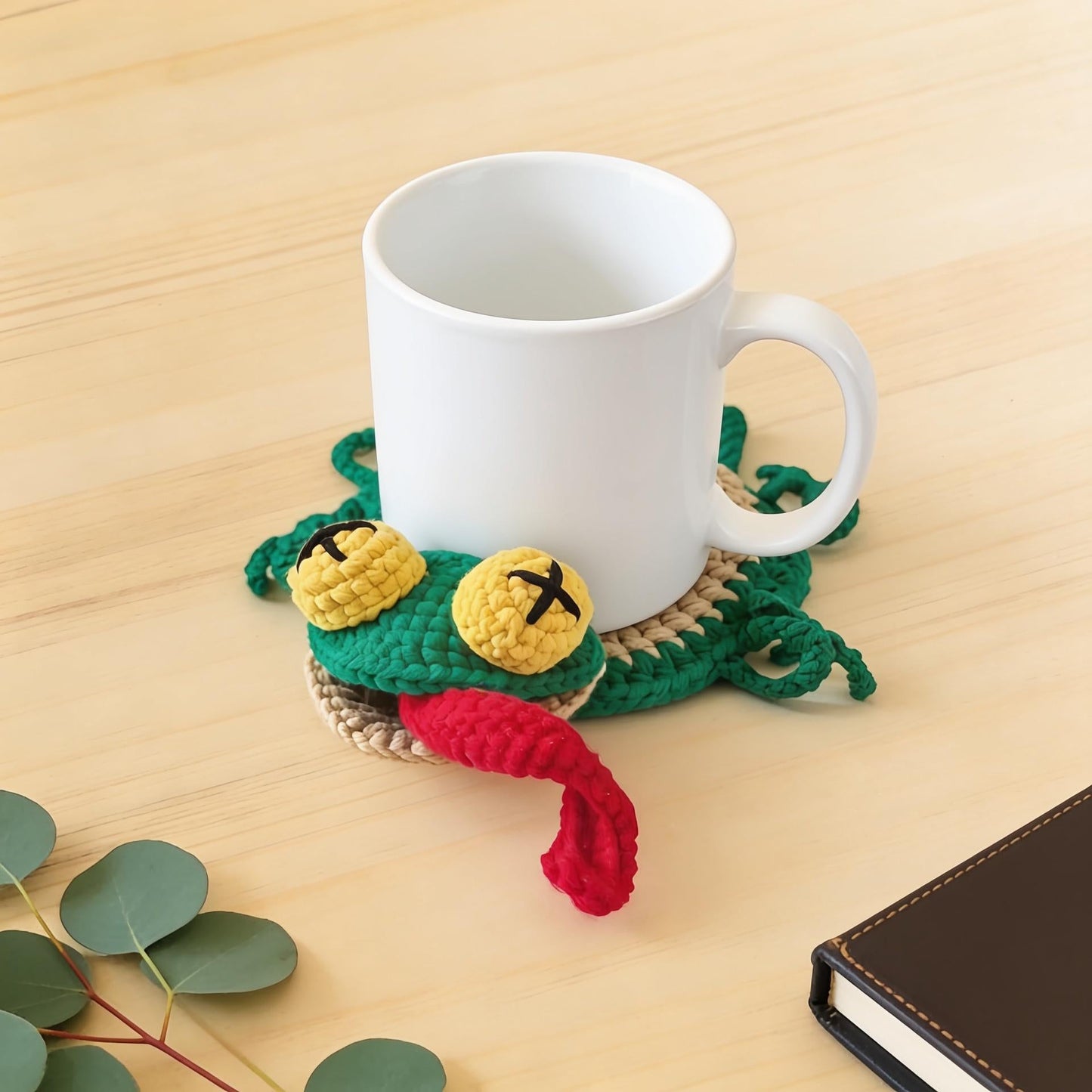Gecko Coaster Crochet Pattern Amigurumi Lizard Mug Rug Digital Download