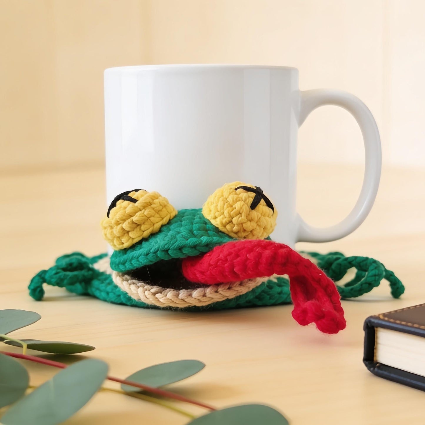 Gecko Coaster Crochet Pattern Amigurumi Lizard Mug Rug Digital Download