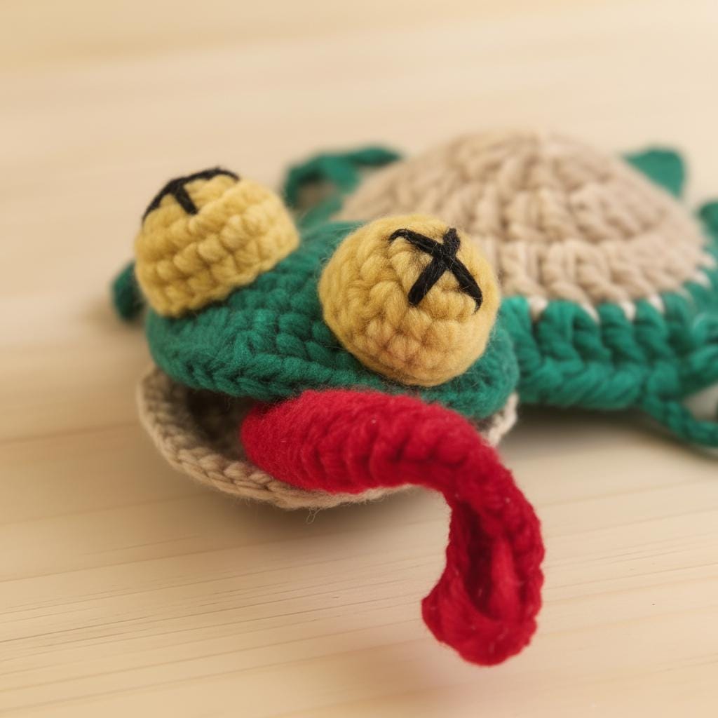Gecko Coaster Crochet Pattern Amigurumi Lizard Mug Rug Digital Download
