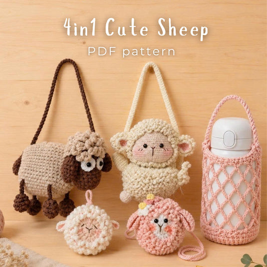 Crochiny 4-in-1 Sheep Amigurumi Crochet Pattern Bundle PDF