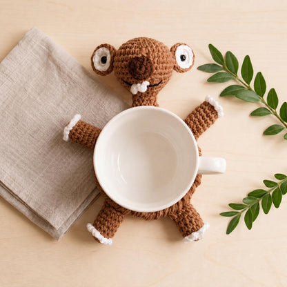 4-in-1 Animal Coaster Crochet Pattern PDF Goose Mouse Sloth Pink Cat