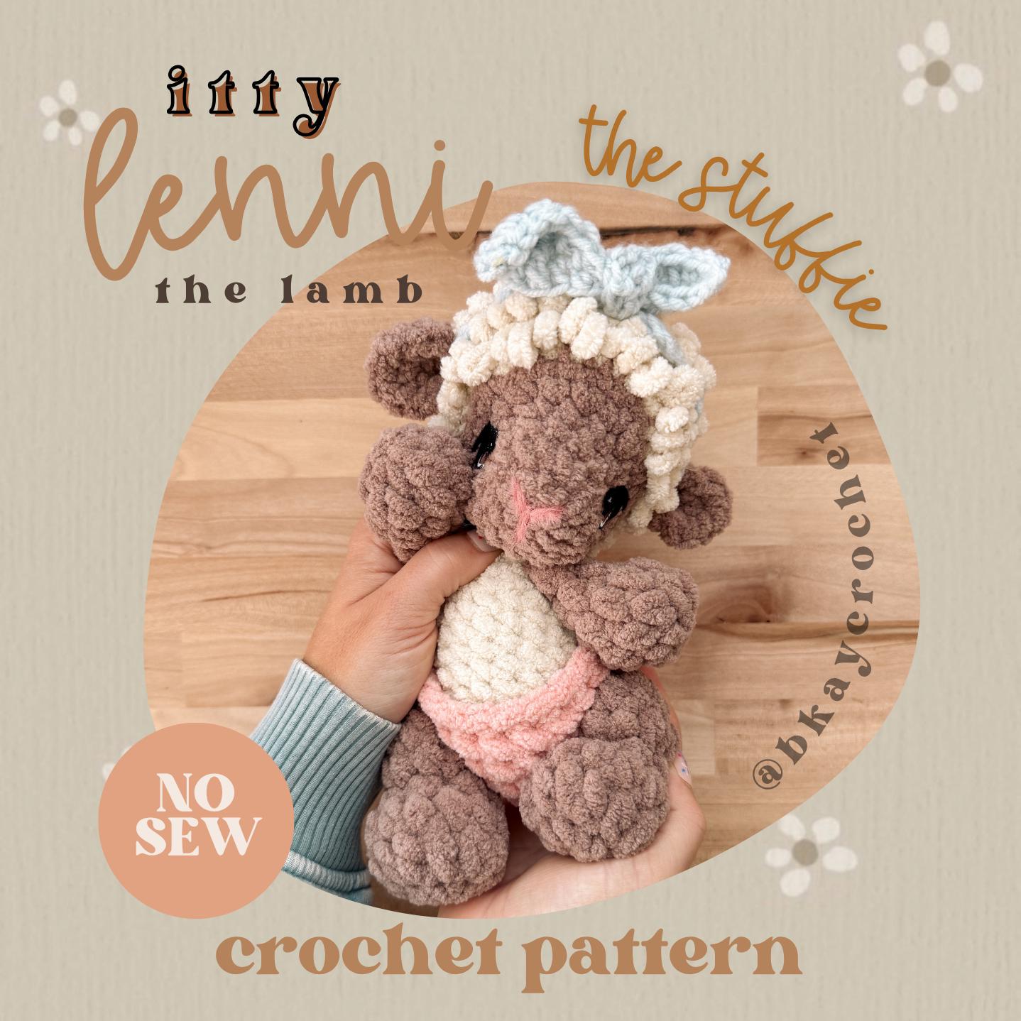 BkayCrochetCo ITTY Lenni the Lamb STUFFIE Amigurumi Crochet Pattern PDF