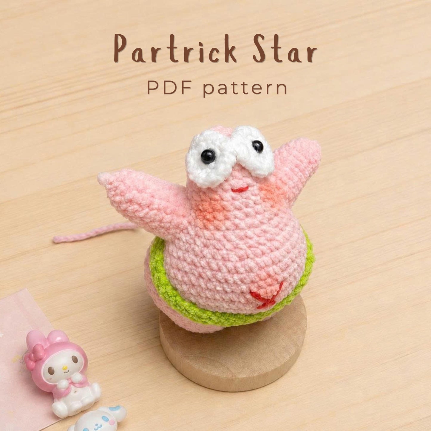 Crochiny Pink Starfish Crochet Pattern Digital Download Amigurumi Car Charm