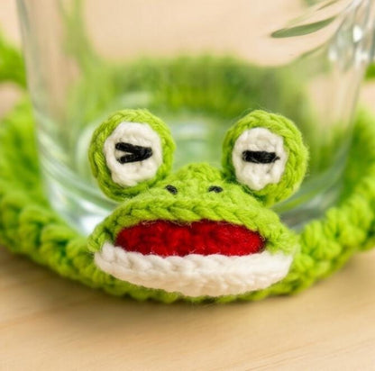 Crochiny Chill Frog Coaster Crochet Pattern Digital Download