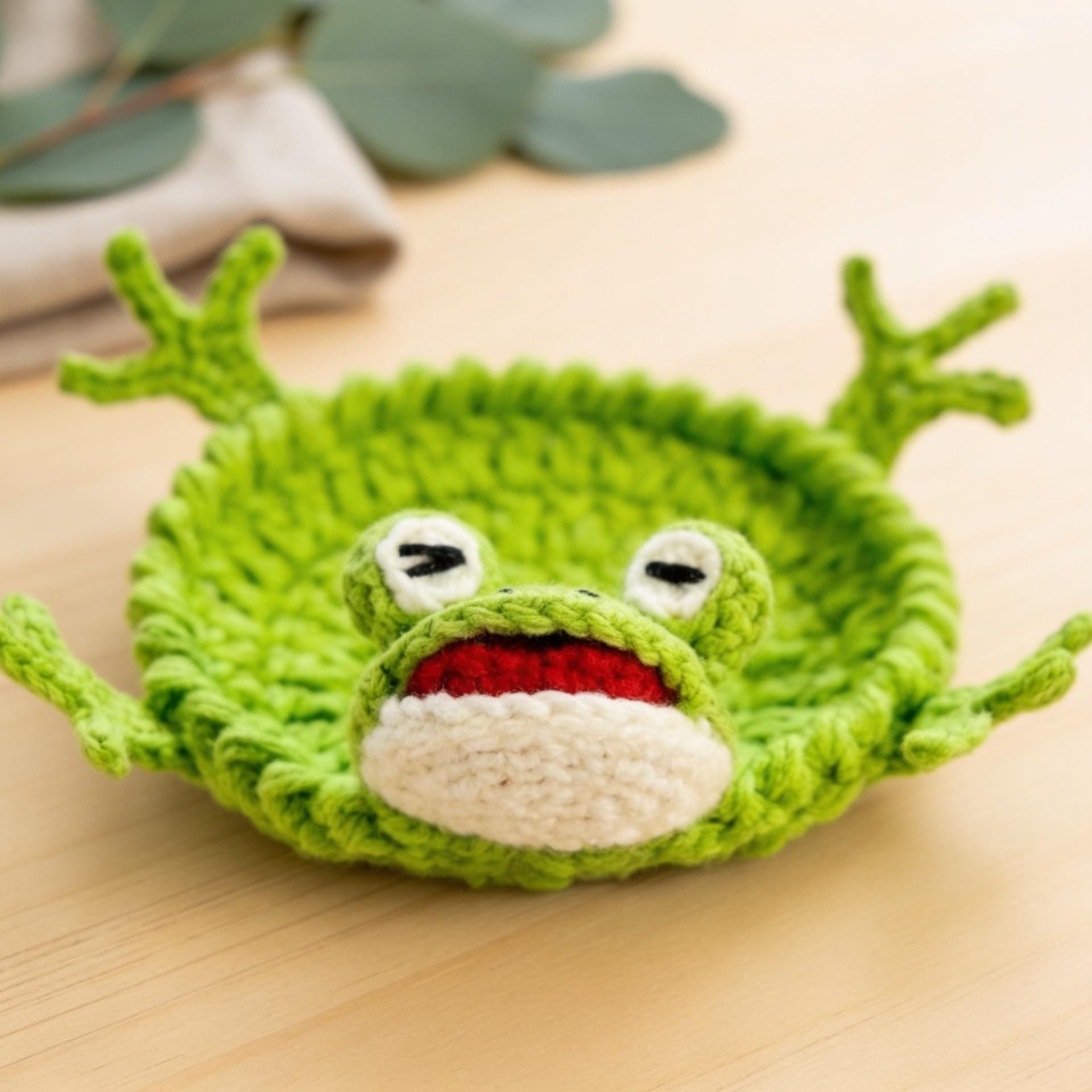 Crochiny Chill Frog Coaster Crochet Pattern Digital Download